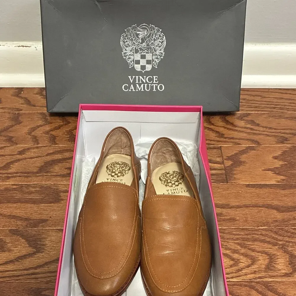 vince camuto brown dress shoes | | Vince Camuto Womens Leather Slipon Loafers Shoes Us 65 M Eu 37 Oxford